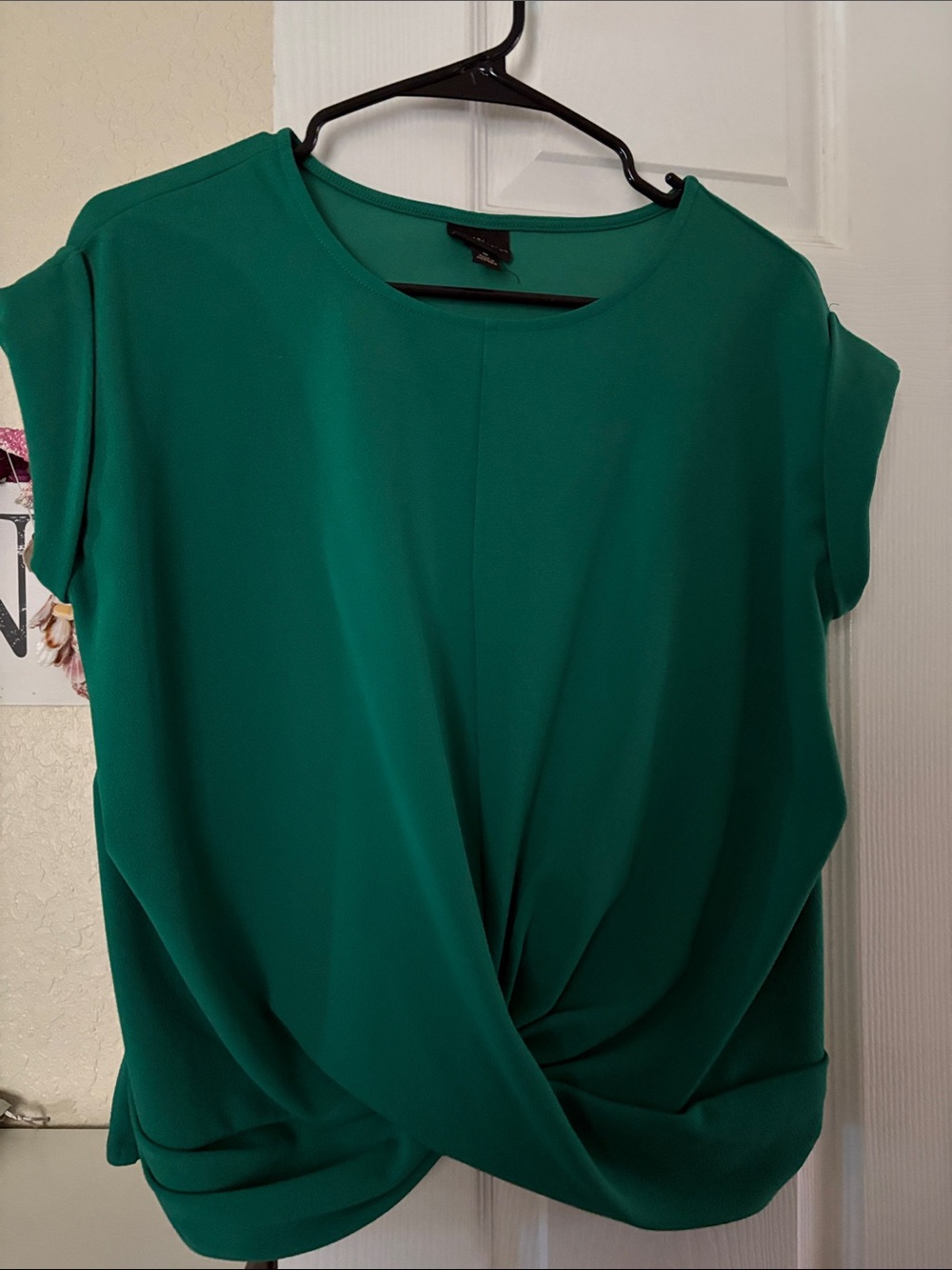 Worthington Green Twist-Front Blouse